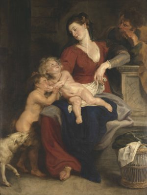 Main Product Photo of The Holy Family with the Basket Painting by Peter Paul Rubens