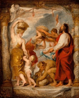 The Israelites Gathering Manna in the Desert by Oil Painting Reproduction