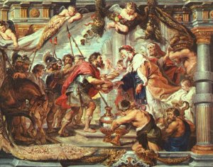 Main Product Photo of The Meeting of Abraham and Melchizedek II Painting by Peter Paul Rubens