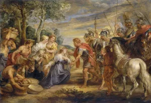 The Meeting of David and Abigail by Peter Paul Rubens - Hand-Painted Oil Painting Reproduction