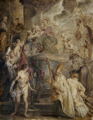 The Mystic Marriage of St Catherine by Peter Paul Rubens Oil Painting Reproduction