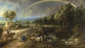 The Rainbow Landscape by Peter Paul Rubens - Hand-Painted Oil Painting Reproduction