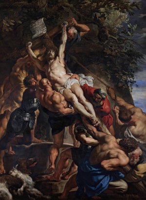 Main Product Photo of The Raising of the Cross Painting by Peter Paul Rubens