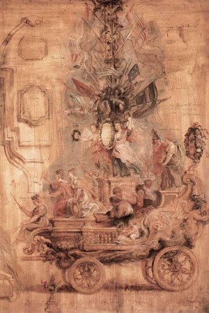 The Triumphal Car of Kallo Sketch by Oil Painting Reproduction