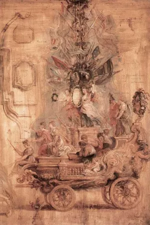 The Triumphal Car of Kallo Sketch by Oil Painting Reproduction