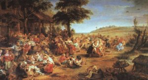 The Village Fite by Oil Painting Reproduction