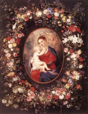 The Virgin and Child in a Garland of Flower by Peter Paul Rubens Oil Painting Reproduction