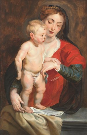 The Virgin Supporting The Christ Child On A Parapet by Peter Paul Rubens Oil Painting Reproduction