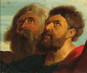 Two Male Heads by Peter Paul Rubens Oil Painting Reproduction