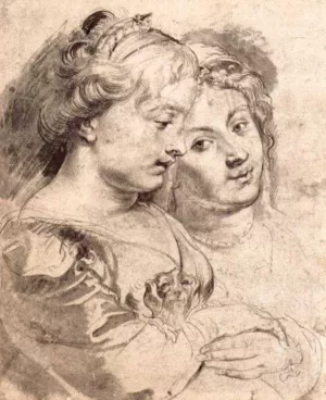 Two Young Women with a Dog by Peter Paul Rubens Oil Painting Reproduction
