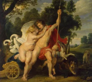 Venus and Adonis by Peter Paul Rubens - Hand-Painted Oil Painting Reproduction