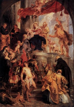 Main Product Photo of Virgin and Child Enthroned with Saints Painting by Peter Paul Rubens