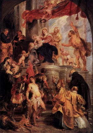 Virgin and Child Enthroned with Saints by Oil Painting Reproduction