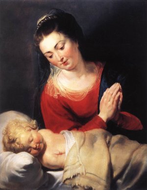 Main Product Photo of Virgin in Adoration before the Christ Child Painting by Peter Paul Rubens